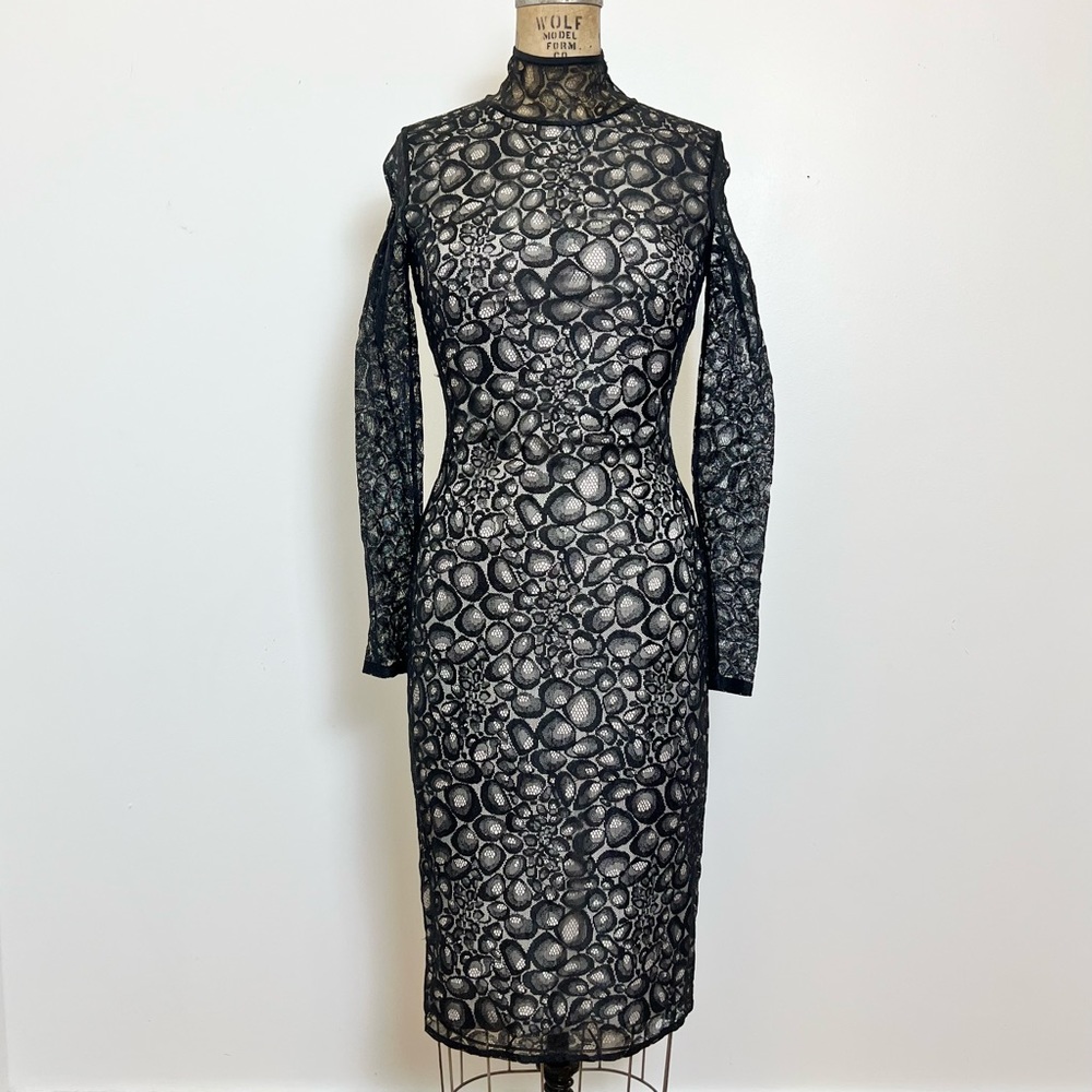 DVF body con lace dress